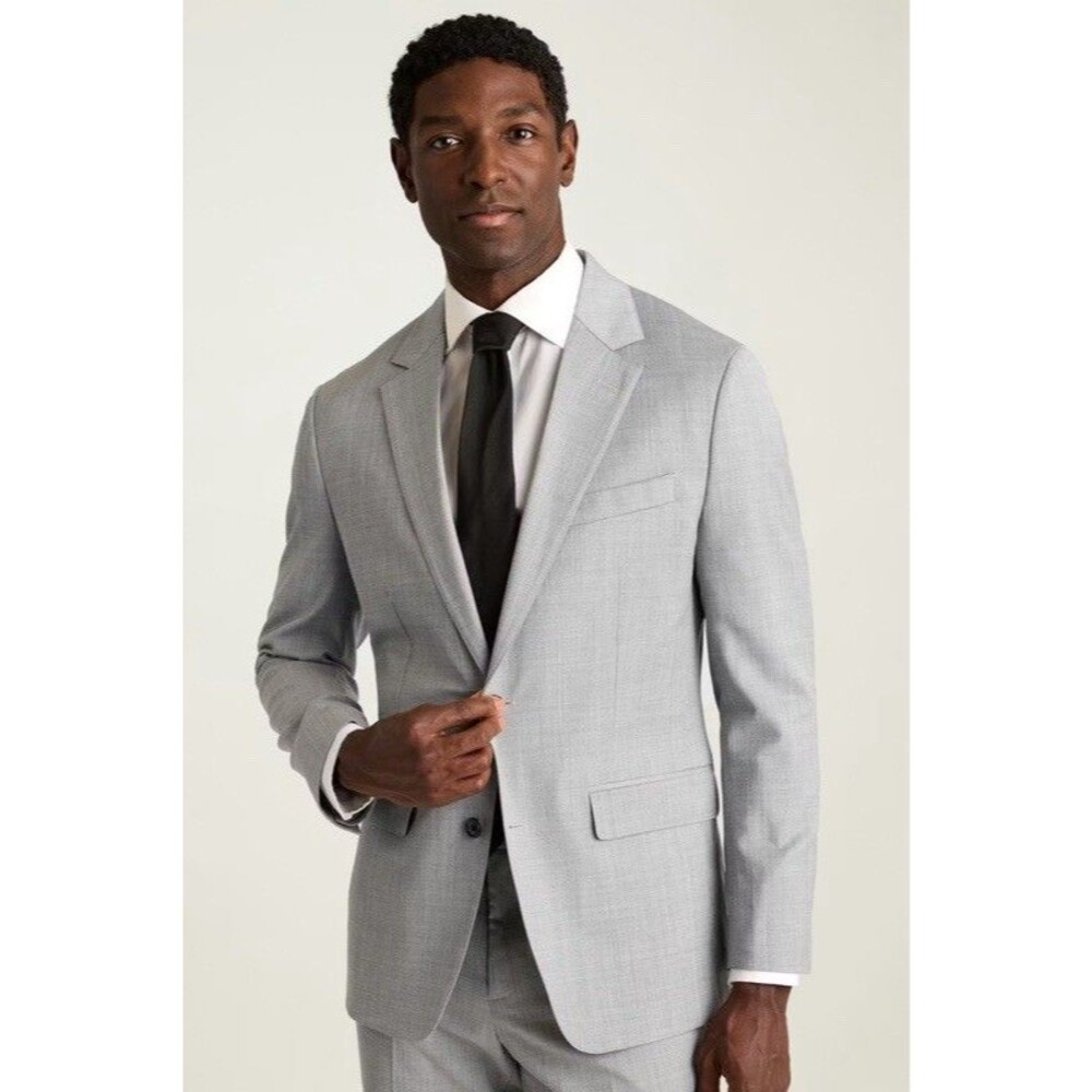 Bonobos Jetsetter Wool Blazer Jacket 42S Jacket LIGHT Grey  Slim Fit